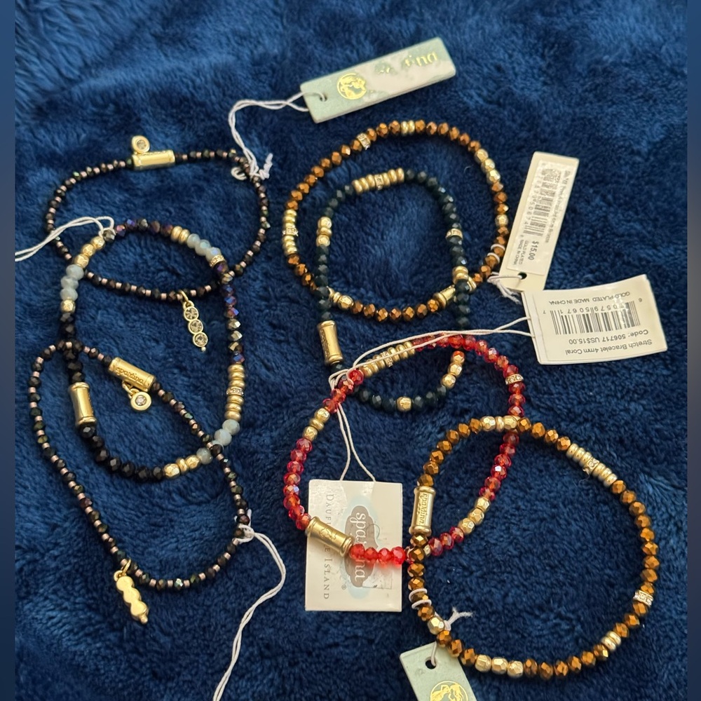 Lot of 9 seed bead spartina bracelets or $9 each
